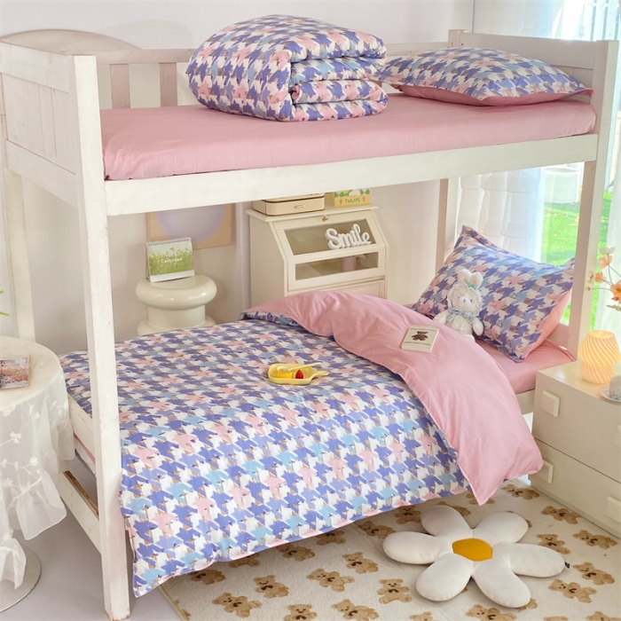 91家纺网 家纺一手货源 找家纺 多品 2023新款12868全棉宿舍三件套-第二批 千爱