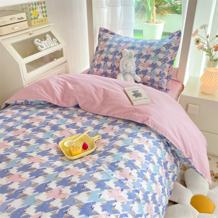 91家纺网 家纺一手货源 找家纺 多品 2023新款12868全棉宿舍三件套-第二批 千爱