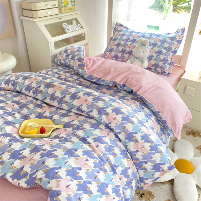 91家纺网 家纺一手货源 找家纺 多品 2023新款12868全棉宿舍三件套-第二批 千爱