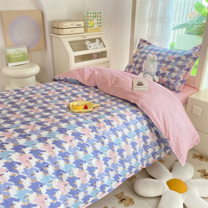 91家纺网 家纺一手货源 找家纺 多品 2023新款12868全棉宿舍三件套-第二批 千爱