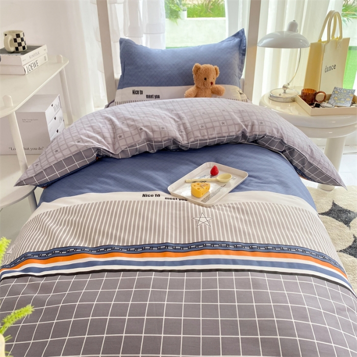 91家纺网 家纺一手货源 找家纺 多品 2023新款12868全棉宿舍三件套-第二批 时尚青春