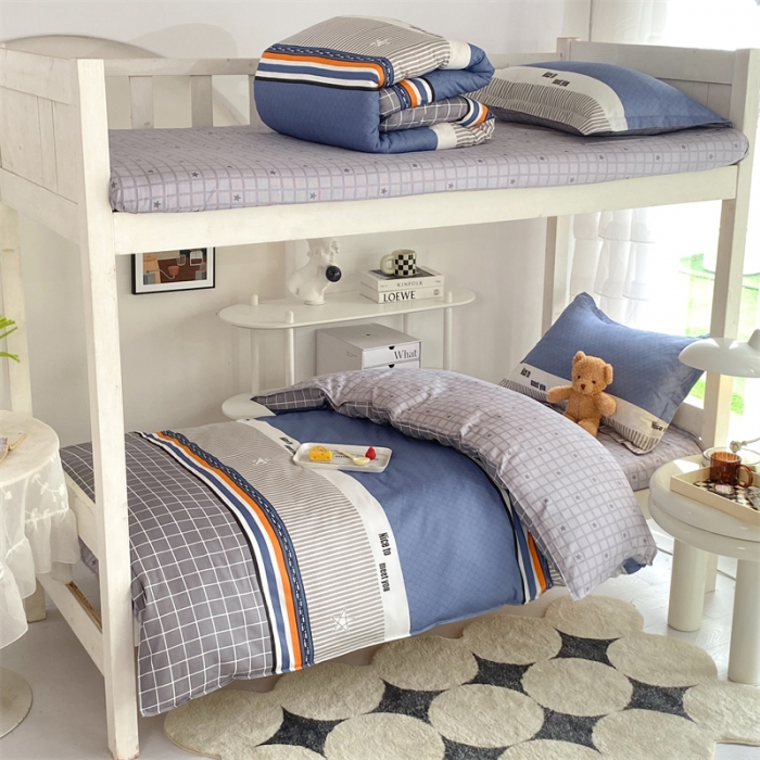 91家纺网 家纺一手货源 找家纺 多品 2023新款12868全棉宿舍三件套-第二批 时尚青春