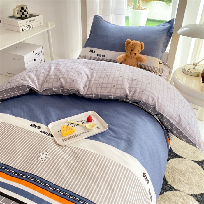 91家纺网 家纺一手货源 找家纺 多品 2023新款12868全棉宿舍三件套-第二批 时尚青春