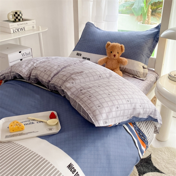 91家纺网 家纺一手货源 找家纺 多品 2023新款12868全棉宿舍三件套-第二批 时尚青春