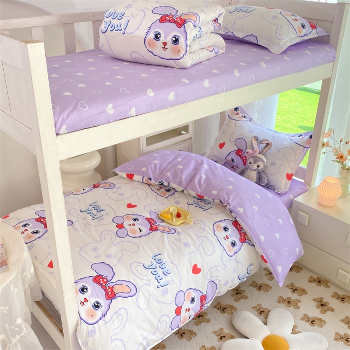 91家纺网 家纺一手货源 找家纺 多品 2023新款12868全棉宿舍三件套-第二批 仙仙兔