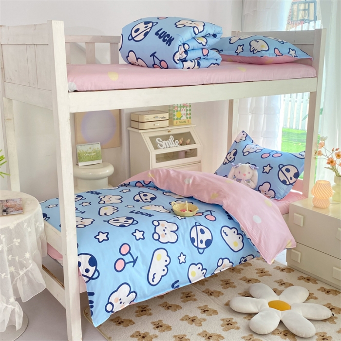 91家纺网 家纺一手货源 找家纺 多品 2023新款12868全棉宿舍三件套-第二批 星球家园