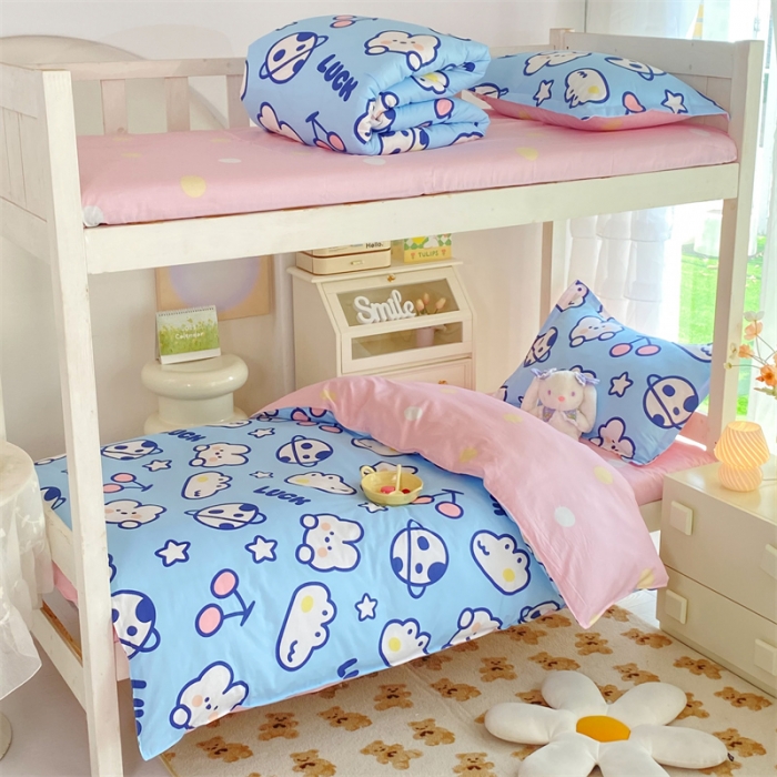 91家纺网 家纺一手货源 找家纺 多品 2023新款12868全棉宿舍三件套-第二批 星球家园