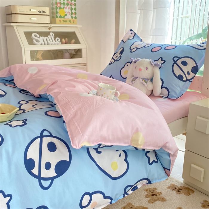 91家纺网 家纺一手货源 找家纺 多品 2023新款12868全棉宿舍三件套-第二批 星球家园