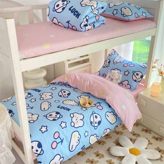 91家纺网 家纺一手货源 找家纺 多品 2023新款12868全棉宿舍三件套-第二批 星球家园