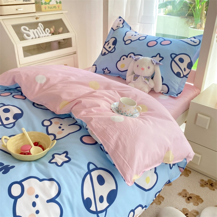 91家纺网 家纺一手货源 找家纺 多品 2023新款12868全棉宿舍三件套-第二批 星球家园