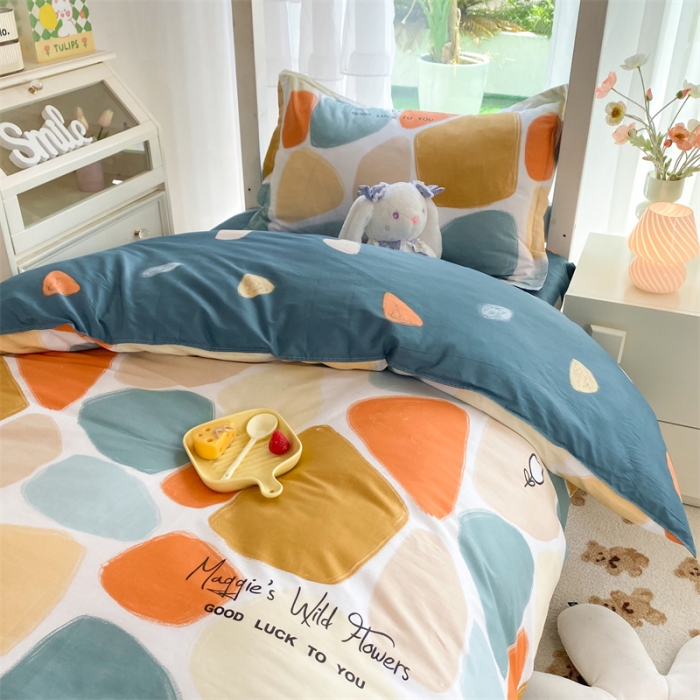 91家纺网 家纺一手货源 找家纺 多品 2023新款12868全棉宿舍三件套-第二批 雨花石