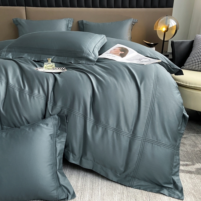 91家纺网 家纺一手货源 找家纺 芊寻 2024新款 长绒棉四件套 米兰之约-景泰蓝