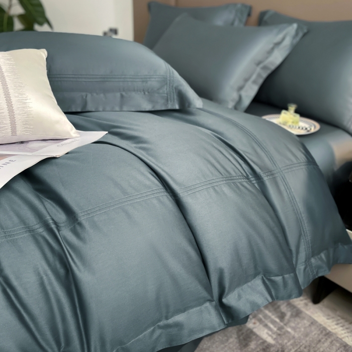 91家纺网 家纺一手货源 找家纺 芊寻 2024新款 长绒棉四件套 米兰之约-景泰蓝