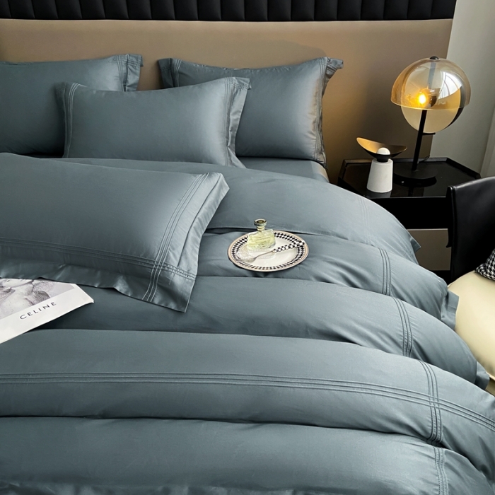 91家纺网 家纺一手货源 找家纺 芊寻 2024新款 长绒棉四件套 米兰之约-景泰蓝