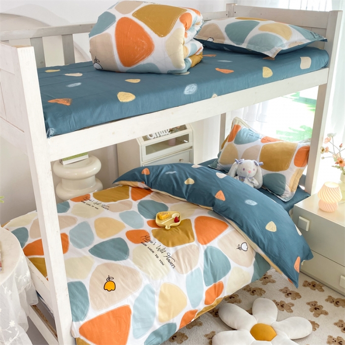 91家纺网 家纺一手货源 找家纺 多品 2023新款12868全棉宿舍三件套-第二批 雨花石