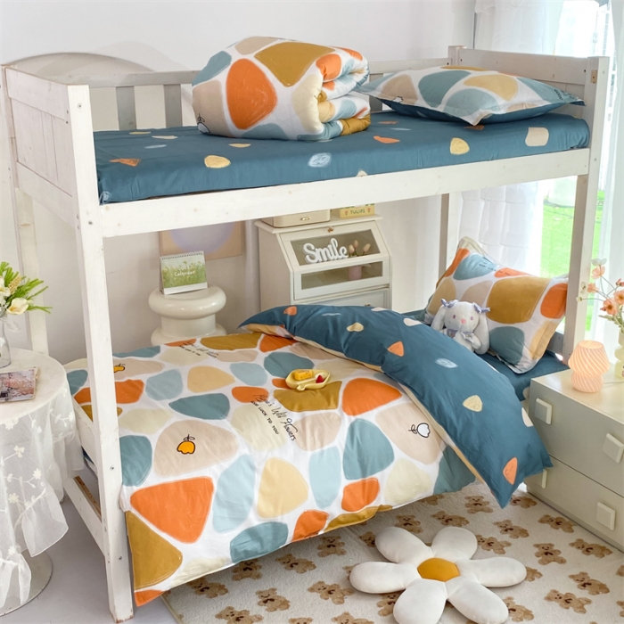 91家纺网 家纺一手货源 找家纺 多品 2023新款12868全棉宿舍三件套-第二批 雨花石