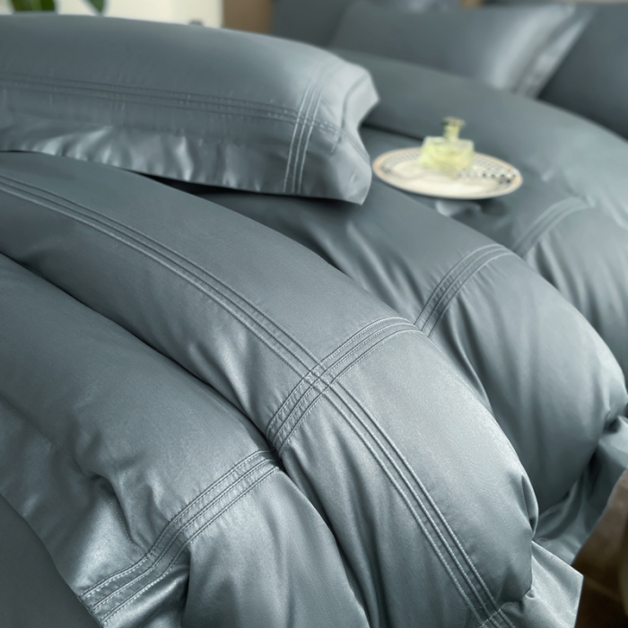 91家纺网 家纺一手货源 找家纺 芊寻 2024新款 长绒棉四件套 米兰之约-景泰蓝