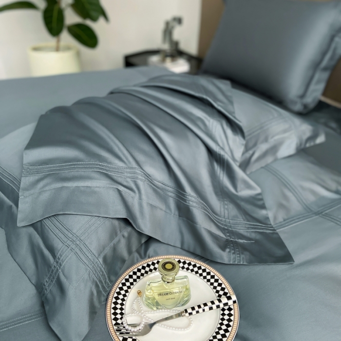 91家纺网 家纺一手货源 找家纺 芊寻 2024新款 长绒棉四件套 米兰之约-景泰蓝