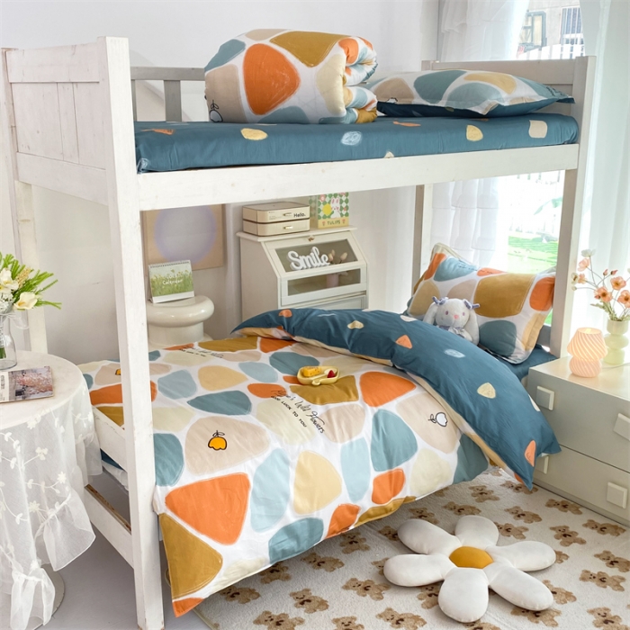 91家纺网 家纺一手货源 找家纺 多品 2023新款12868全棉宿舍三件套-第二批 雨花石