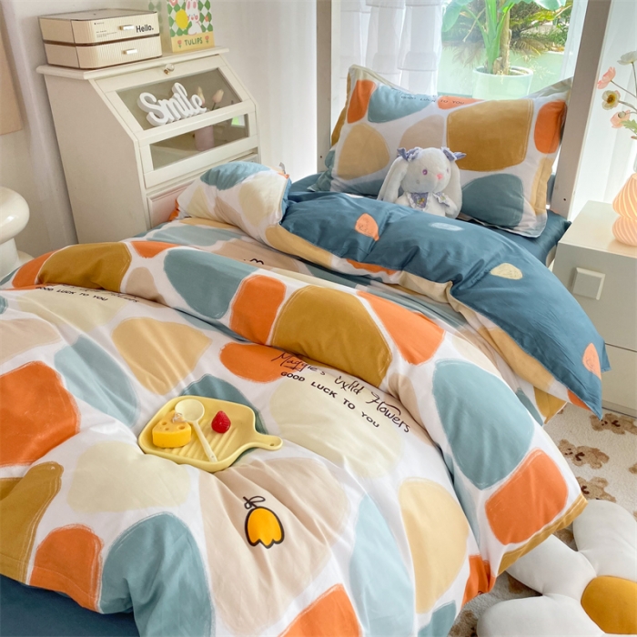 91家纺网 家纺一手货源 找家纺 多品 2023新款12868全棉宿舍三件套-第二批 雨花石