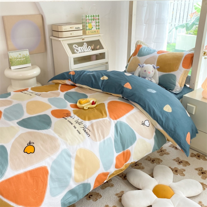 91家纺网 家纺一手货源 找家纺 多品 2023新款12868全棉宿舍三件套-第二批 雨花石