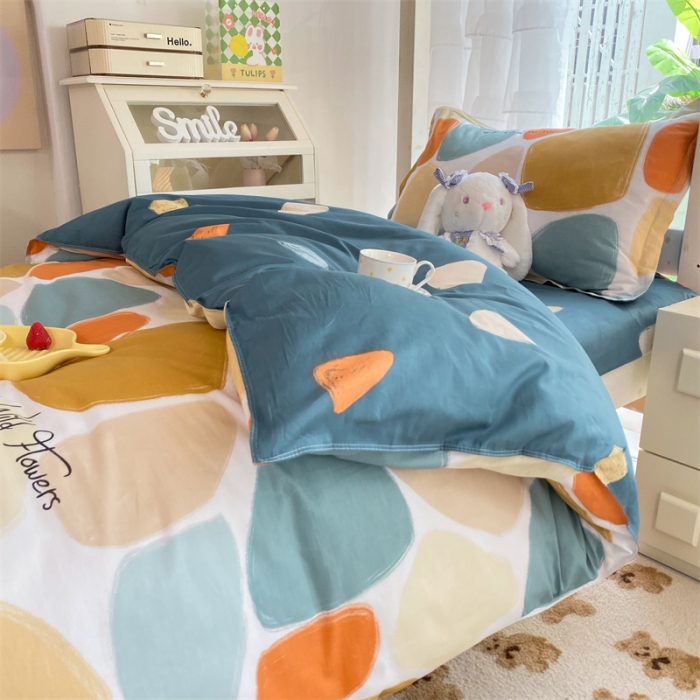 91家纺网 家纺一手货源 找家纺 多品 2023新款12868全棉宿舍三件套-第二批 雨花石