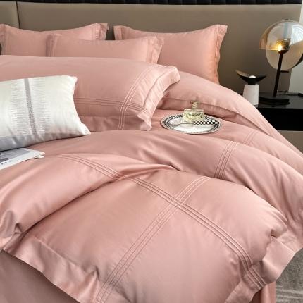 芊寻 2024新款 长绒棉四件套 米兰之约-玫瑰木粉