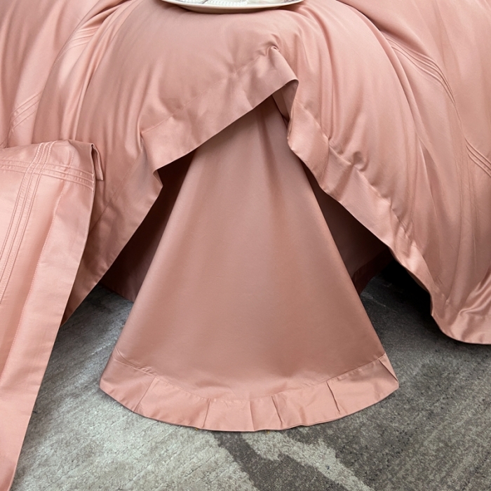 91家纺网 家纺一手货源 找家纺 芊寻 2024新款 长绒棉四件套 米兰之约-玫瑰木粉