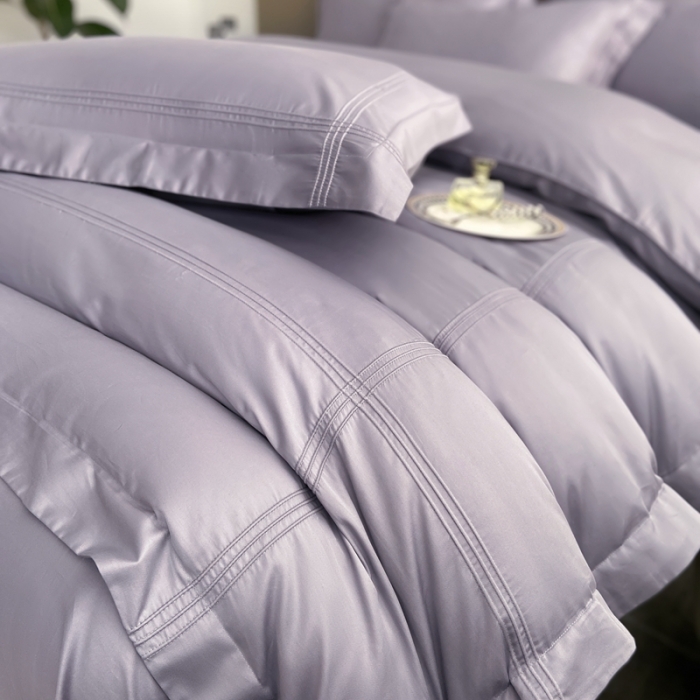 91家纺网 家纺一手货源 找家纺 芊寻 2024新款 长绒棉四件套 米兰之约-水墨灰