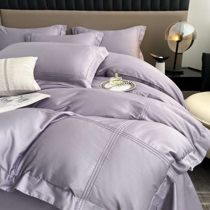 91家纺网 家纺一手货源 找家纺 芊寻 2024新款 长绒棉四件套 米兰之约-水墨灰