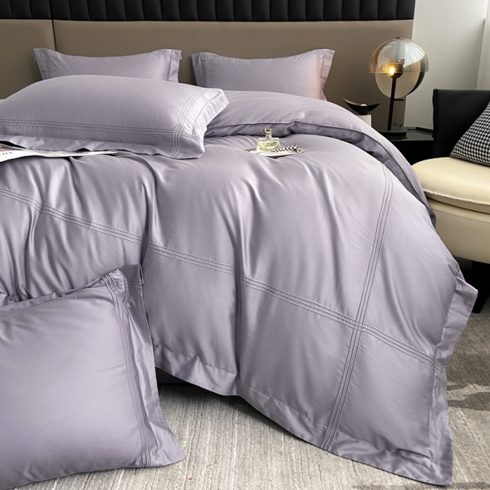 91家纺网 家纺一手货源 找家纺 芊寻 2024新款 长绒棉四件套 米兰之约-水墨灰