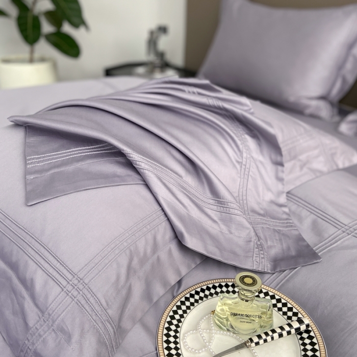 91家纺网 家纺一手货源 找家纺 芊寻 2024新款 长绒棉四件套 米兰之约-水墨灰