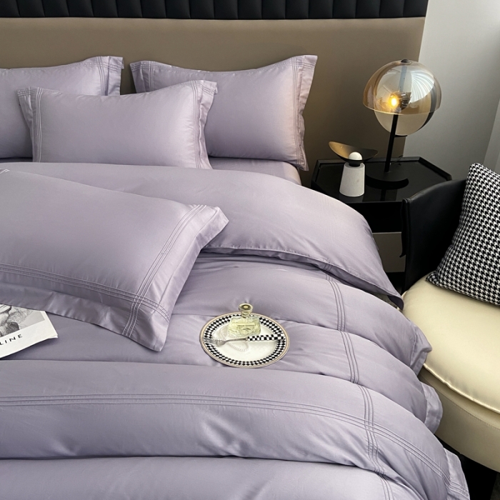 91家纺网 家纺一手货源 找家纺 芊寻 2024新款 长绒棉四件套 米兰之约-水墨灰