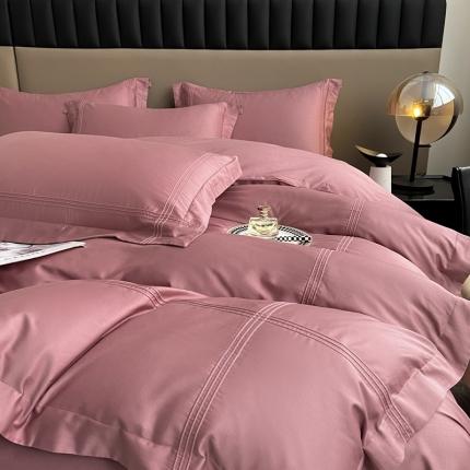 芊寻 2024新款 长绒棉四件套 米兰之约-苏沐粉