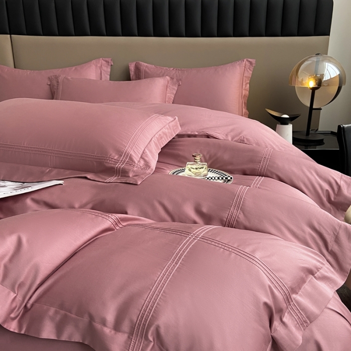 91家纺网 家纺一手货源 找家纺 芊寻 2024新款 长绒棉四件套 米兰之约-苏沐粉