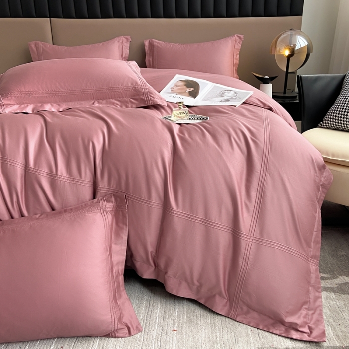 91家纺网 家纺一手货源 找家纺 芊寻 2024新款 长绒棉四件套 米兰之约-苏沐粉