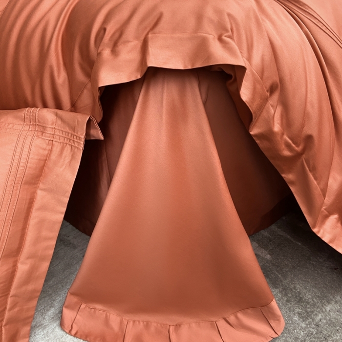 91家纺网 家纺一手货源 找家纺 芊寻 2024新款 长绒棉四件套 米兰之约-微柚橘