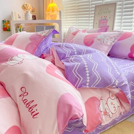 91家纺网 家纺一手货源 找家纺 （总）简冠2024直播爆款北欧风亲肤植物羊绒磨毛四件套