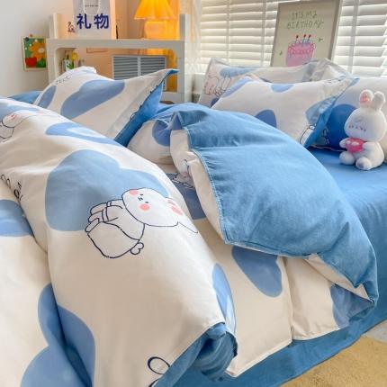 91家纺网 家纺一手货源 找家纺 （总）简冠2024直播爆款北欧风亲肤植物羊绒磨毛四件套