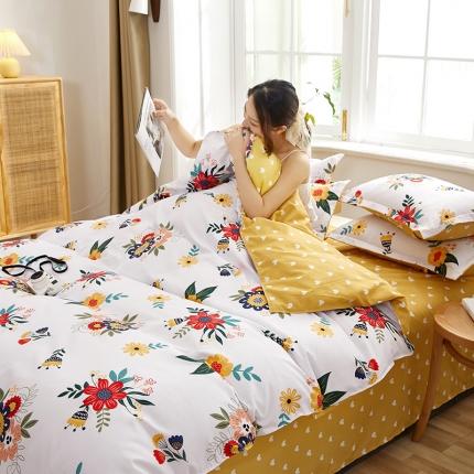 91家纺网 家纺一手货源 找家纺 （总）简冠2024直播爆款北欧风亲肤植物羊绒磨毛四件套