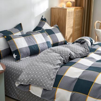 91家纺网 家纺一手货源 找家纺 （总）简冠2024直播爆款北欧风亲肤植物羊绒磨毛四件套