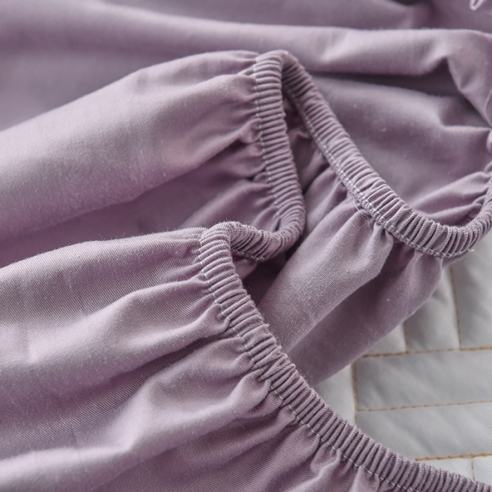 91家纺网 家纺一手货源 找家纺 鑫钰 2023新款防水隔尿全棉纯棉大豆夹棉刺绣床笠直播爆款 星云紫