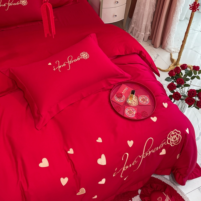 91家纺网 家纺一手货源 找家纺 新款亲肤舒适时尚婚庆四件套系列 喜爱