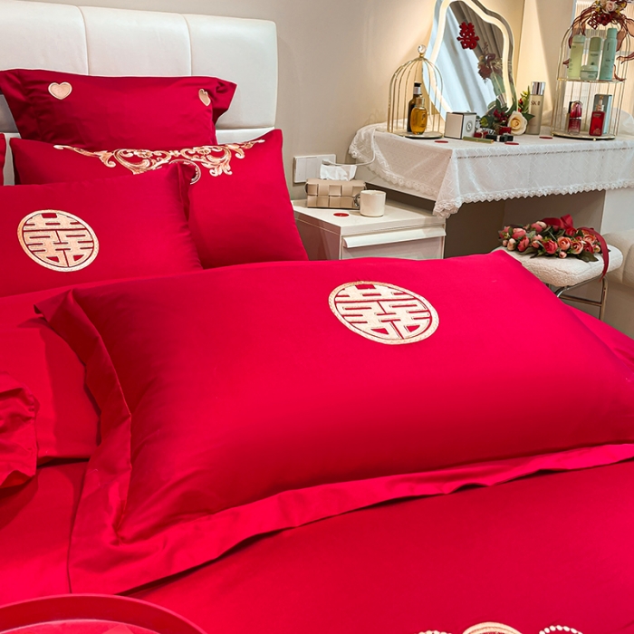 91家纺网 家纺一手货源 找家纺 新款亲肤舒适时尚婚庆四件套系列 富贵吉祥