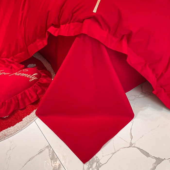 91家纺网 家纺一手货源 找家纺 新款亲肤舒适时尚婚庆四件套系列 欢喜龙凤