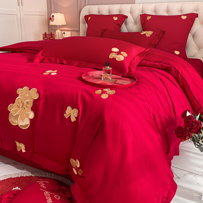 91家纺网 家纺一手货源 找家纺 新款亲肤舒适时尚婚庆四件套系列 可爱