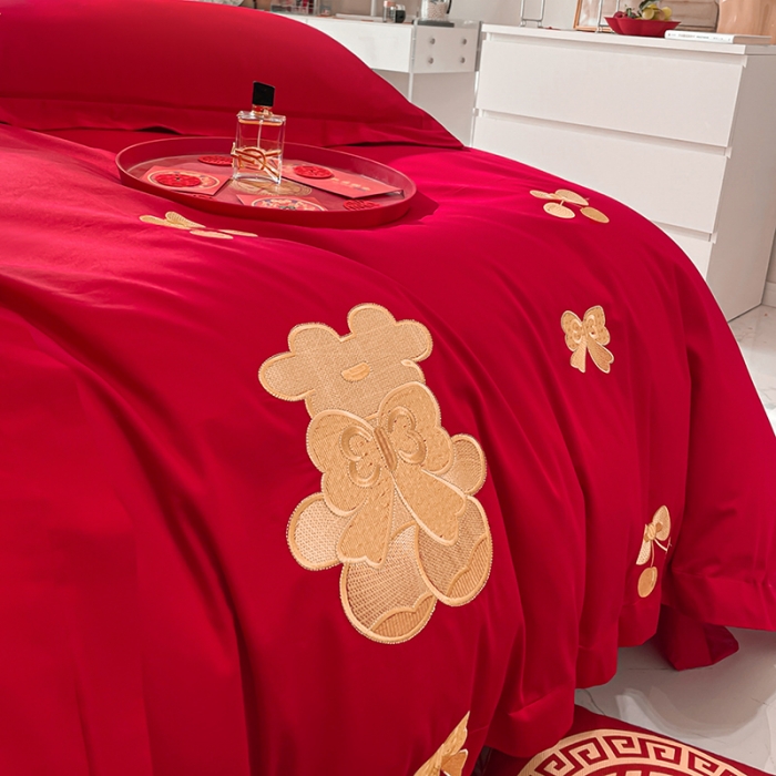 91家纺网 家纺一手货源 找家纺 新款亲肤舒适时尚婚庆四件套系列 可爱