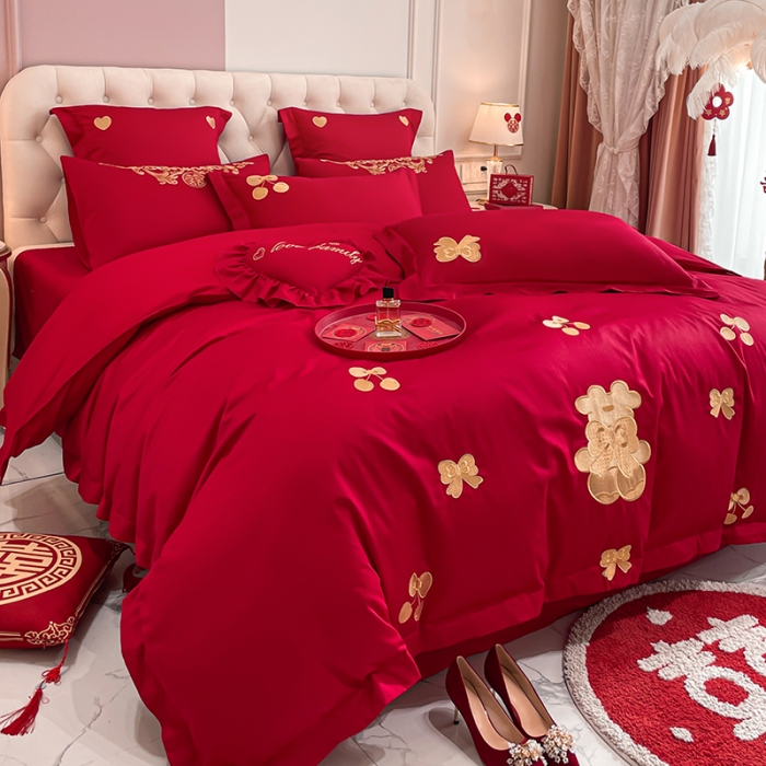 91家纺网 家纺一手货源 找家纺 新款亲肤舒适时尚婚庆四件套系列 可爱