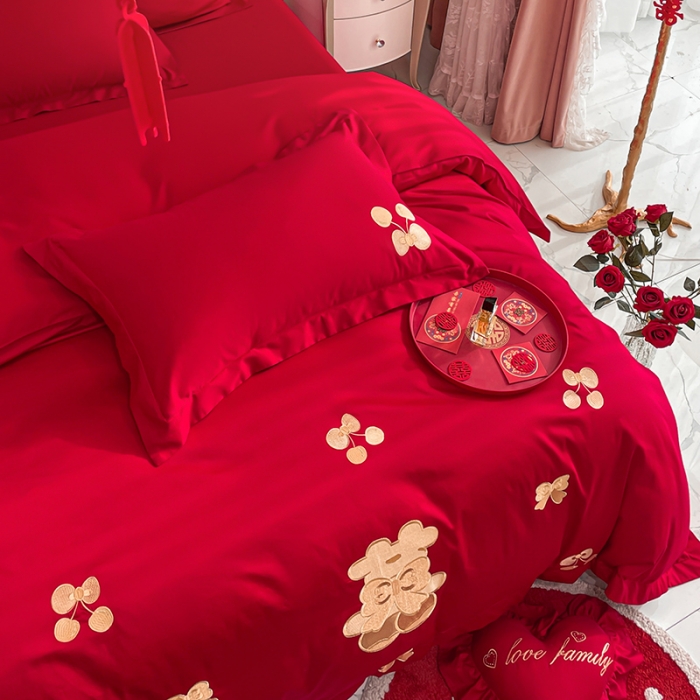 91家纺网 家纺一手货源 找家纺 新款亲肤舒适时尚婚庆四件套系列 可爱