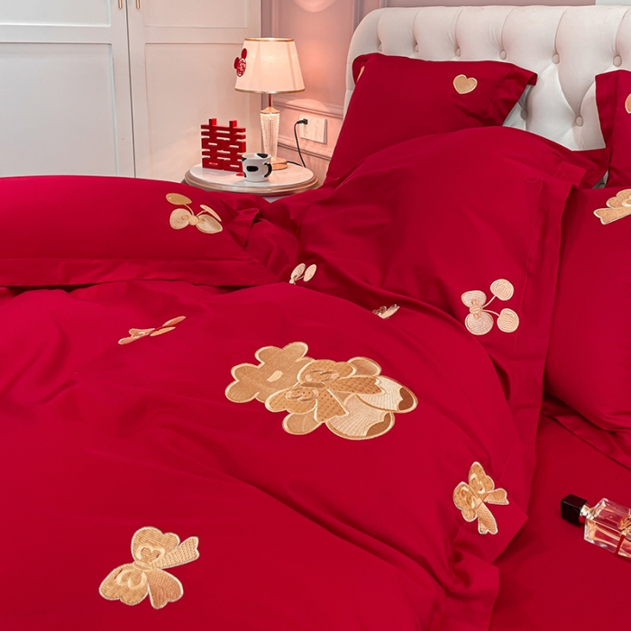 91家纺网 家纺一手货源 找家纺 新款亲肤舒适时尚婚庆四件套系列 可爱